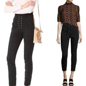 ALC Kyle Lace Up High Waisted Black Skinny Jeans